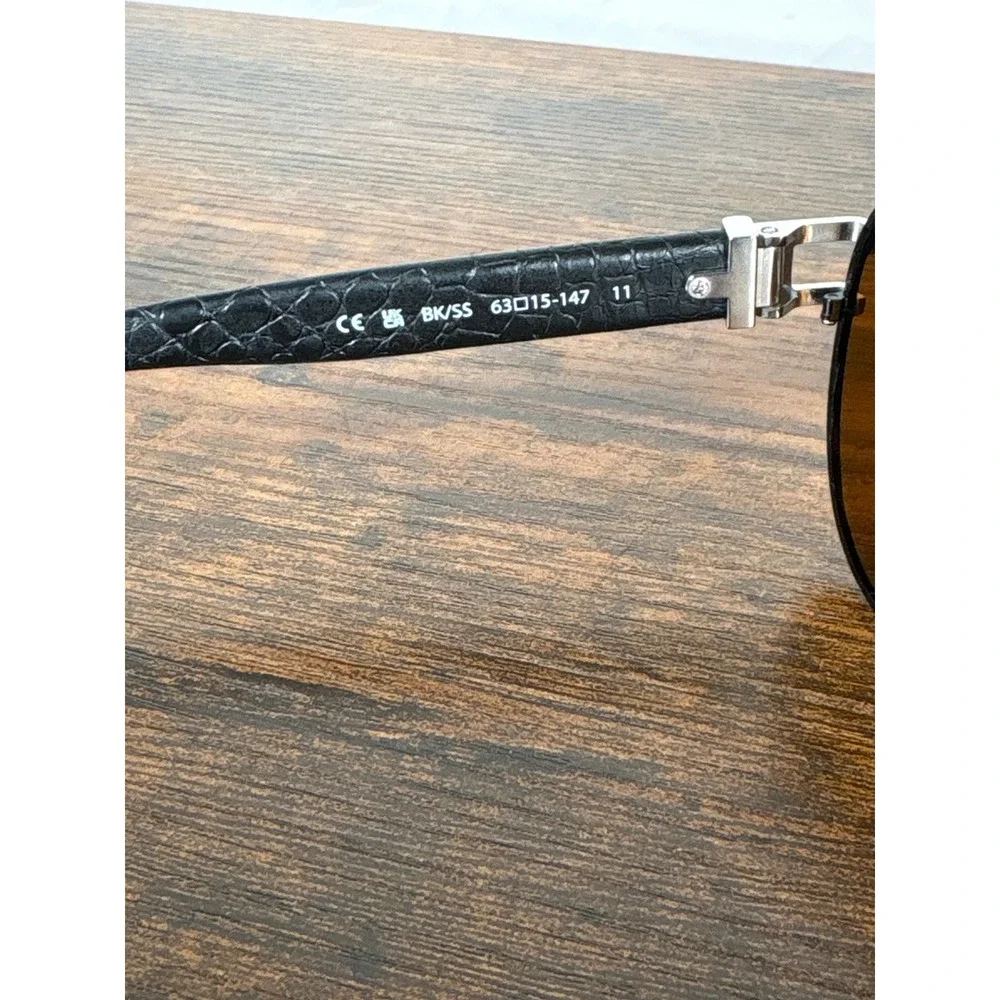 Bugatti Sunglasses BK/SS 63015-147 Black Silver Aviator Brown Lens Made in Japan